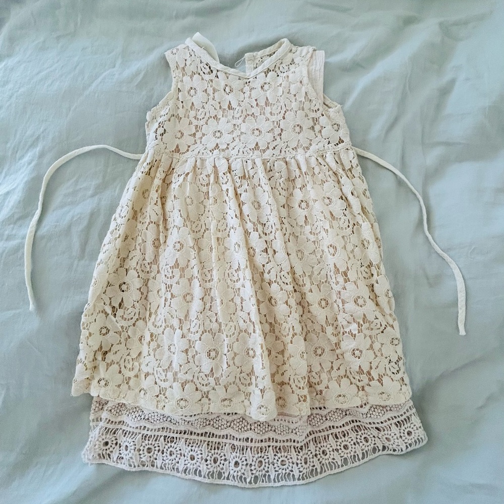 Angelina’s Collection Toddler Cream Lace Boho embroidered Dress 3T